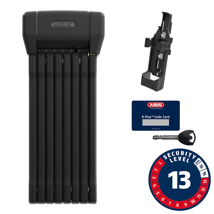 Abus, Bordo XPlus 6200K, Folding Lock, Key, 5mm, 90cm, 3.0', SH, Black