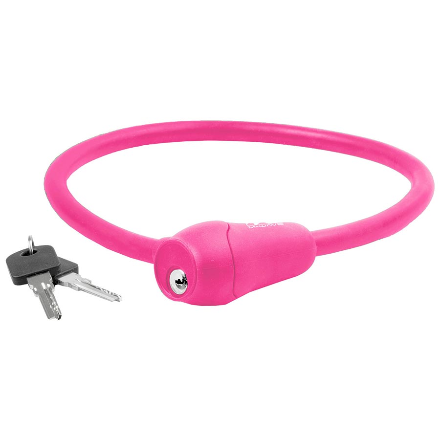 M-Wave, S12.6 Silicone, Cable lock, Key, 12mm, 2', Pink
