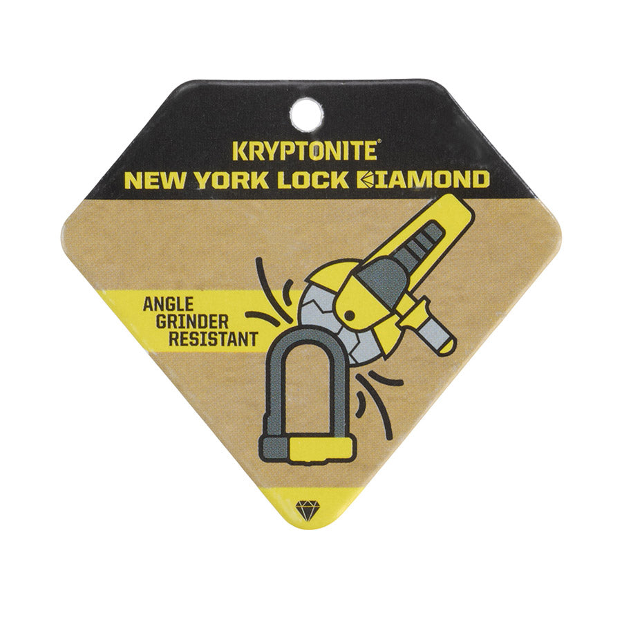 Kryptonite, New York Diamond Standard, U-Lock, Key, 204x95mm, 8''x3.74'', Thickness in mm: 26mm, Yellow